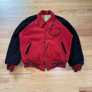 1948 Oxford Sporting Goods Wool Vintage Football Jacket Medium